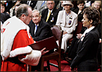 The Right Honourable Michaëlle Jean, Governor General of Canada, at her swearing-in ceremony on 27 September 2005 [courtesy CP Archives). 